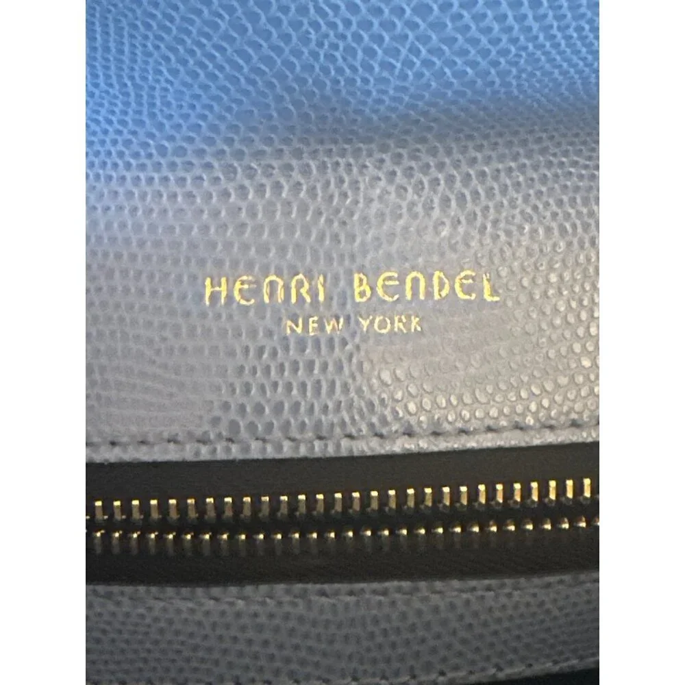 Henri Bendel New York Light Blue Leather Handbag Cross Body Strap